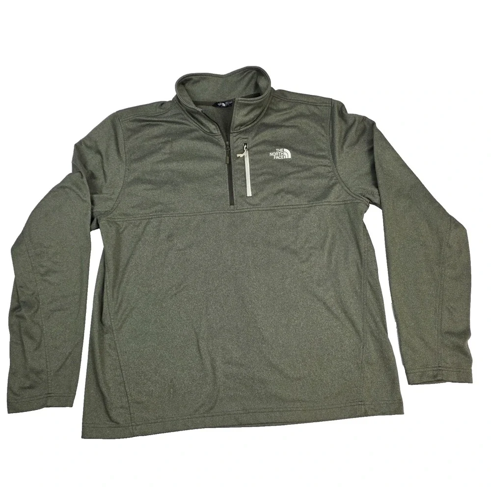 The North Face Pullover Mens XL Gray‎ Quarter Zip Chest Pocket Fleece
